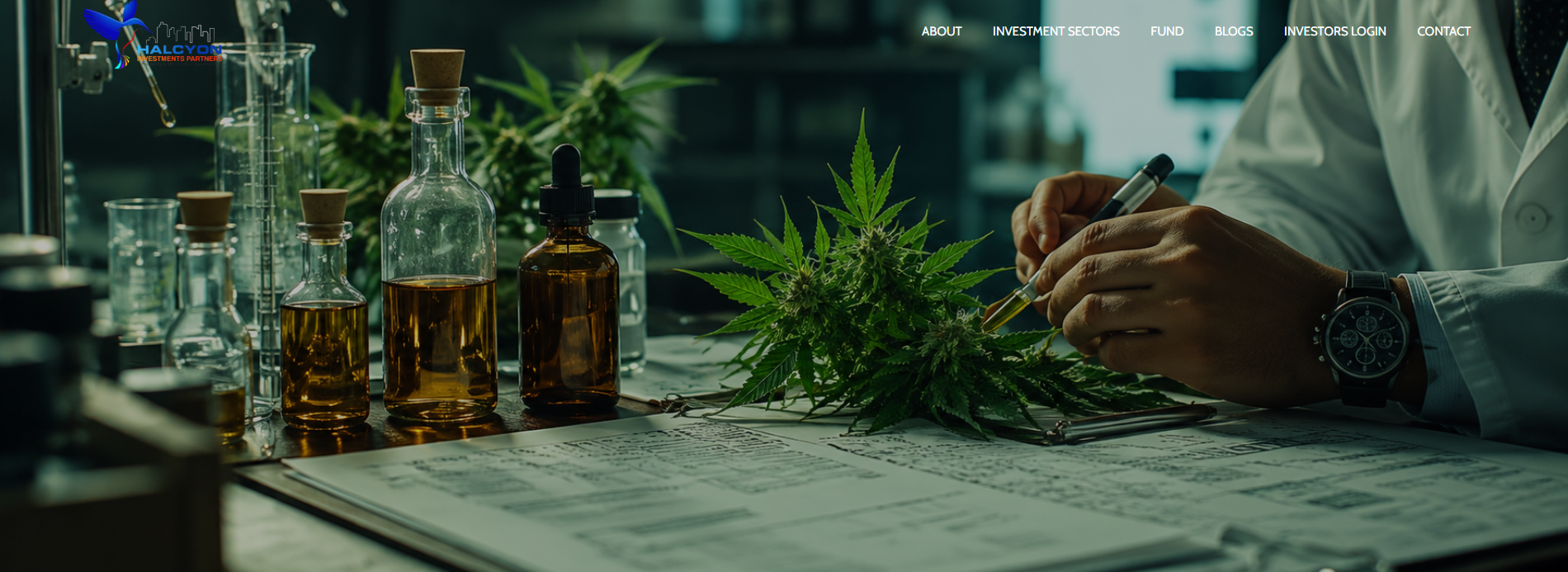 Cannabis biotechnology research laboratory with botanical extracts