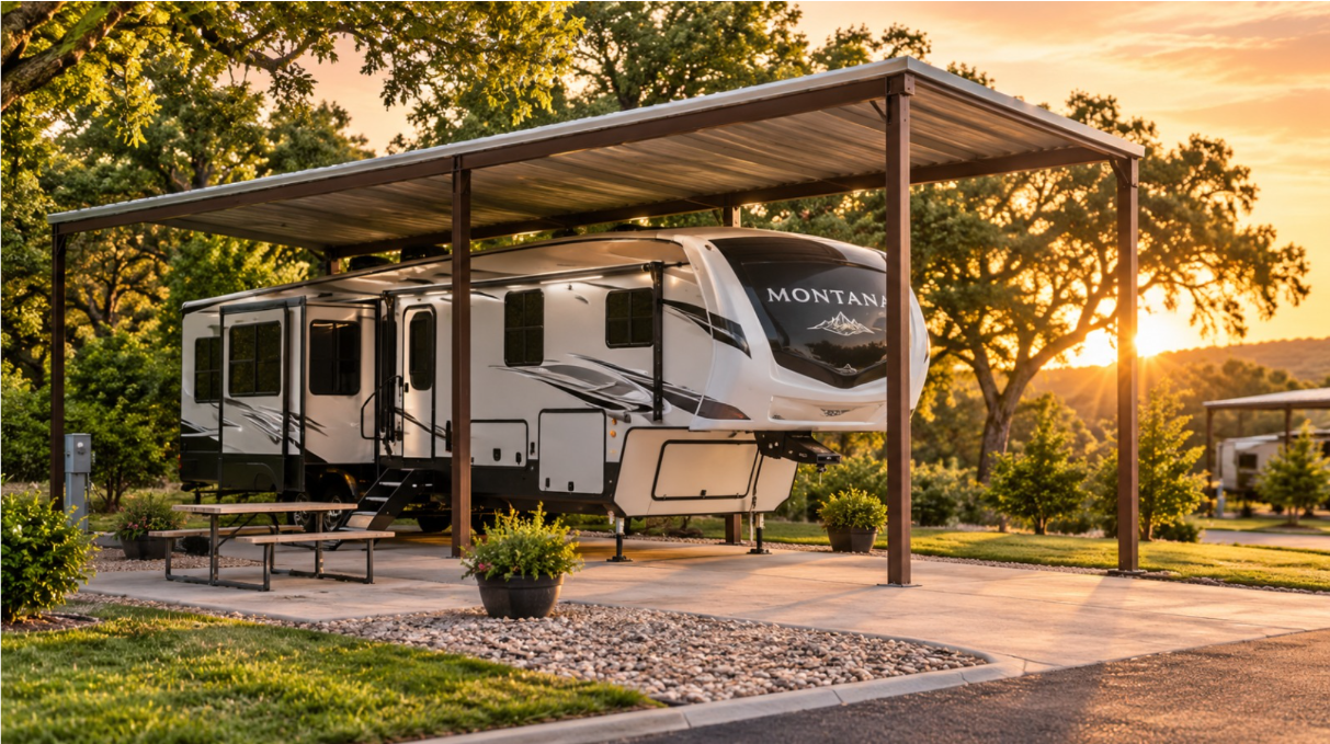Alpine Blue RV Park at sunset